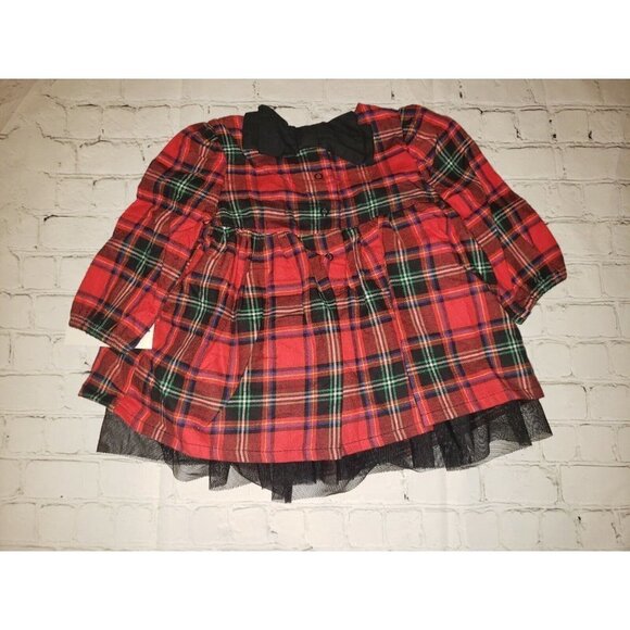 NWT Cat & Jack Christmas Holiday Dress 3-6 Months Beautiful Red Plaid - Picture 3 of 3